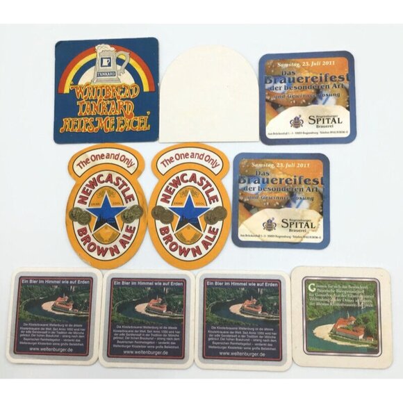 56 Beer Coaster Lot Vtg Cardboard European German Bier Pub Bar Brewery Man Cave - Picture 8 of 14